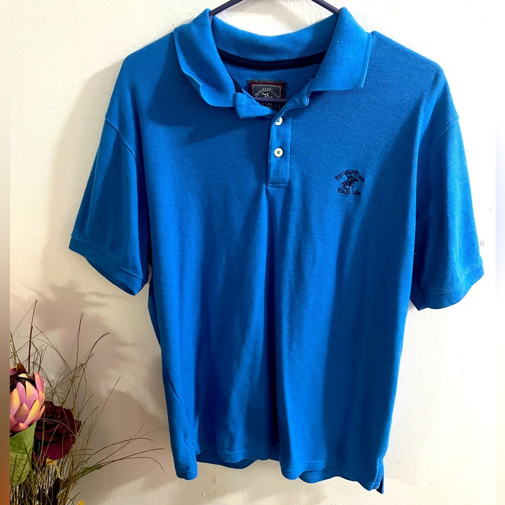 Blue Mens Beverly Hills Polo Club Collared Shirt